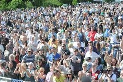 crowds at an outdoor music festival