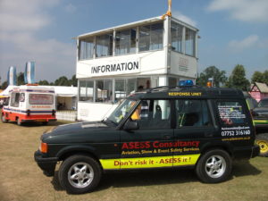 response vehicle parked in front of a double-height control cabin
